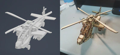 木质拼插阿帕奇直升机 featured image